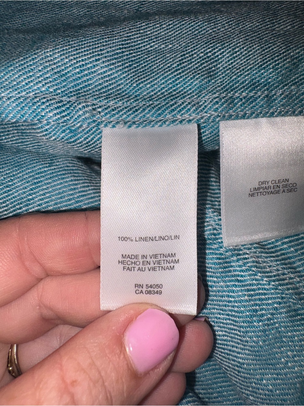 Jones New York Teal-Blue Linen Blend Three-Button Blazer - Picture 16 of 16
